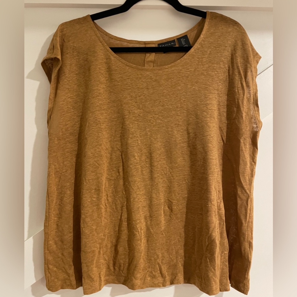 Tahari Brown Short Sleeve Tee